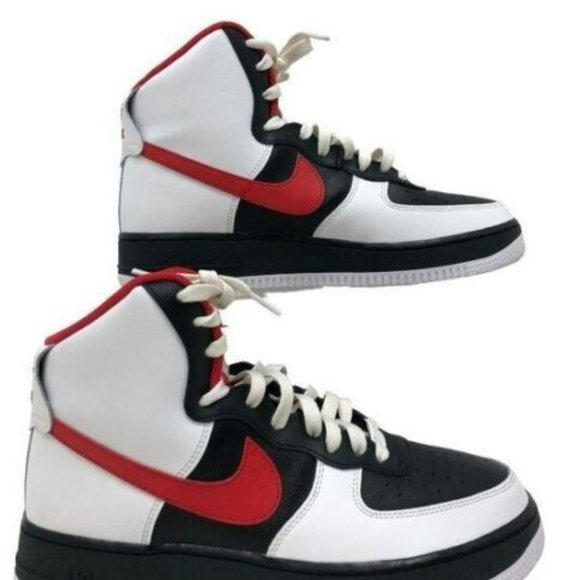 Nike Air Force 1 High iD Custom White/Black/ Red Men\'s Sneakers Shoes Size 8